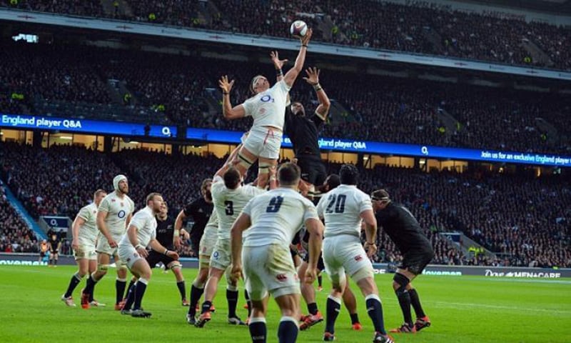 Rugby lineout demonstrating the importance of teamwork