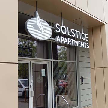 Solstice Apartments entrance sign